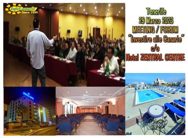 Tenerife 29 Marzo 2023: Meeting / Forum “Investire alle Canarie 2023 / 2027”